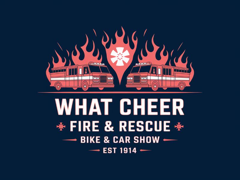 What Cheer Fire & Rescue Bike & Car Show logo design by XenaArt