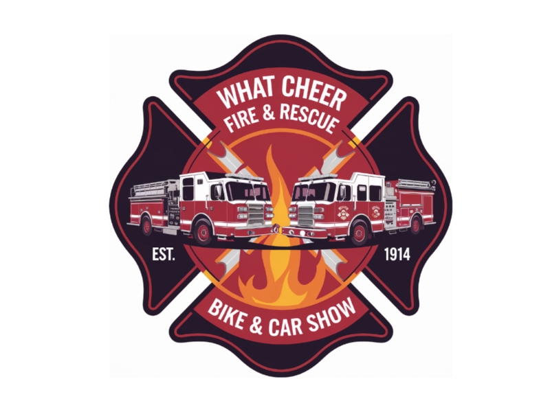 What Cheer Fire & Rescue Bike & Car Show logo design by Marena