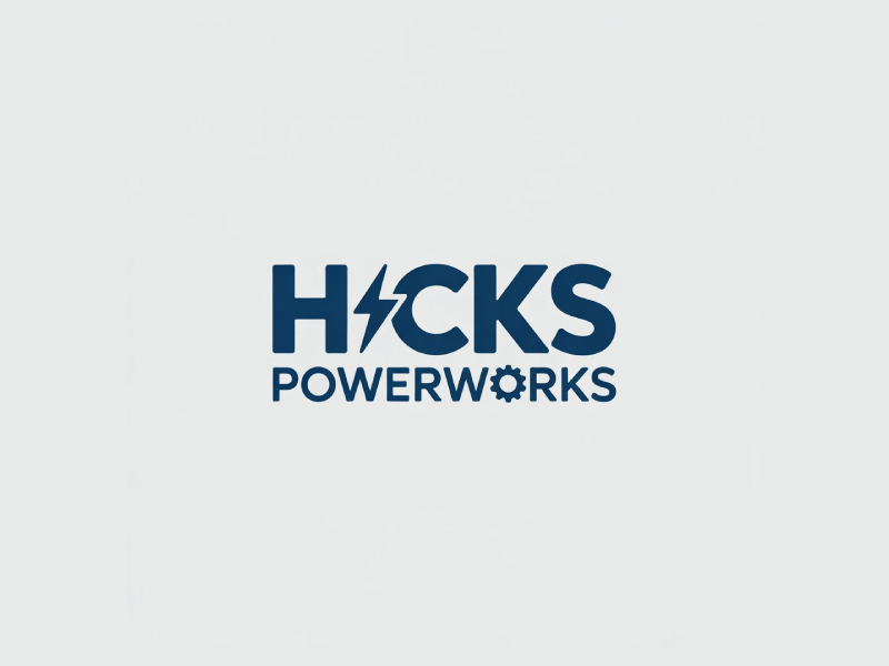 Hicks PowerWorks logo design by Poki