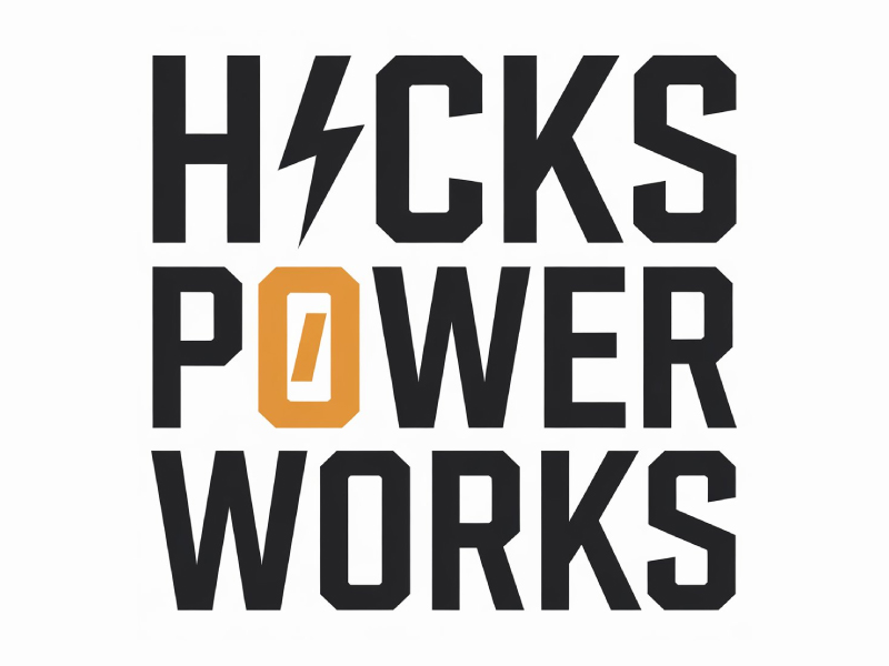 Hicks PowerWorks logo design by Poki