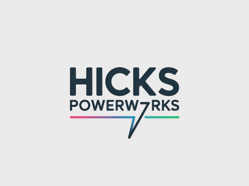 Hicks PowerWorks logo design by Poki