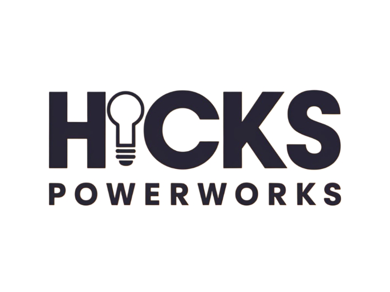 Hicks PowerWorks logo design by Marena