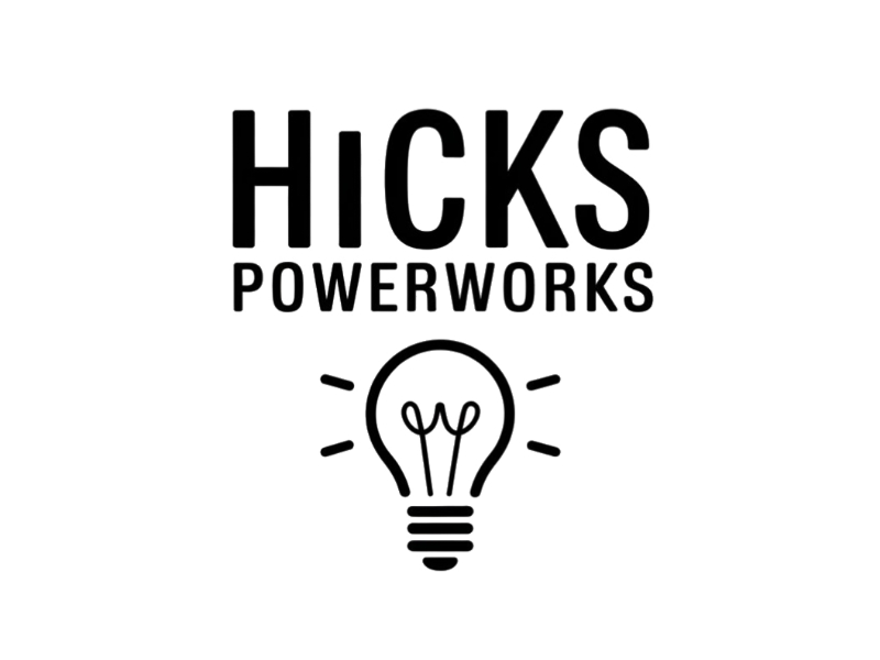 Hicks PowerWorks logo design by Marena