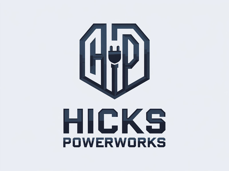 Hicks PowerWorks logo design by maya
