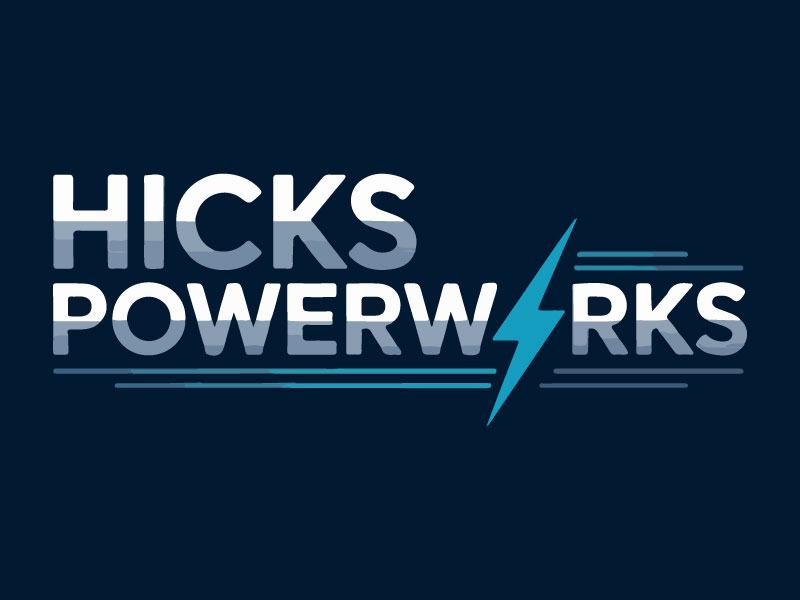 Hicks PowerWorks logo design by Bad Boy