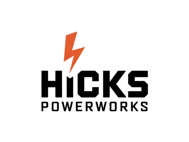 Hicks PowerWorks logo design by Queen D