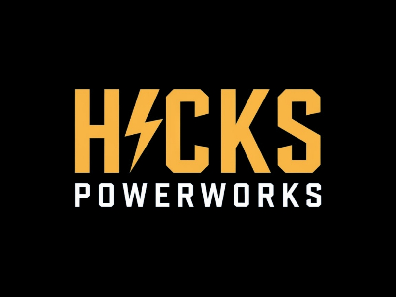Hicks PowerWorks logo design by Queen D