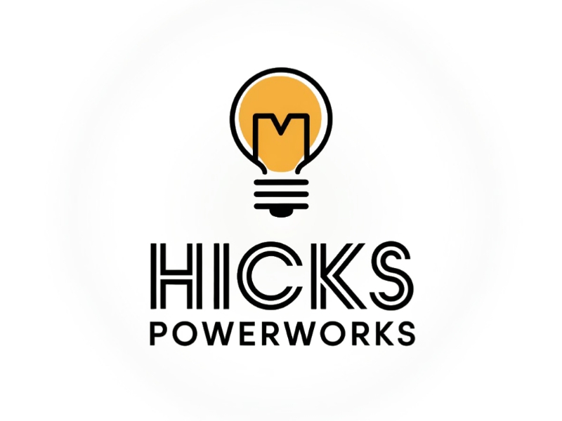Hicks PowerWorks logo design by Queen D
