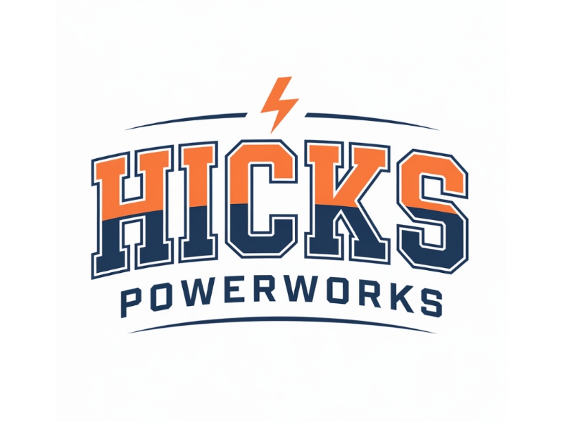 Hicks PowerWorks logo design by Queen D
