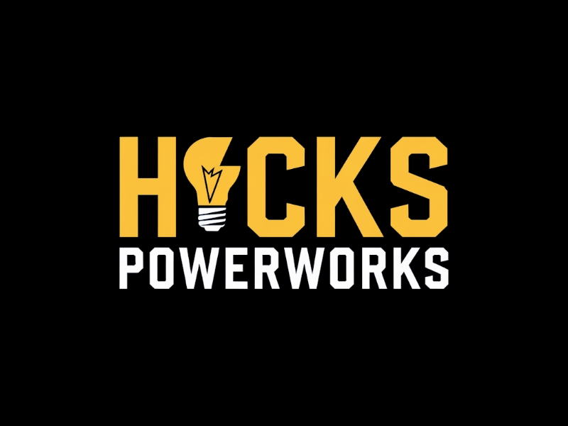 Hicks PowerWorks logo design by Queen D