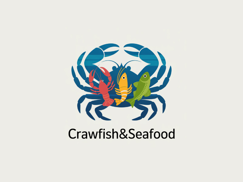 Crawfish&seafood app logo logo design by Poki