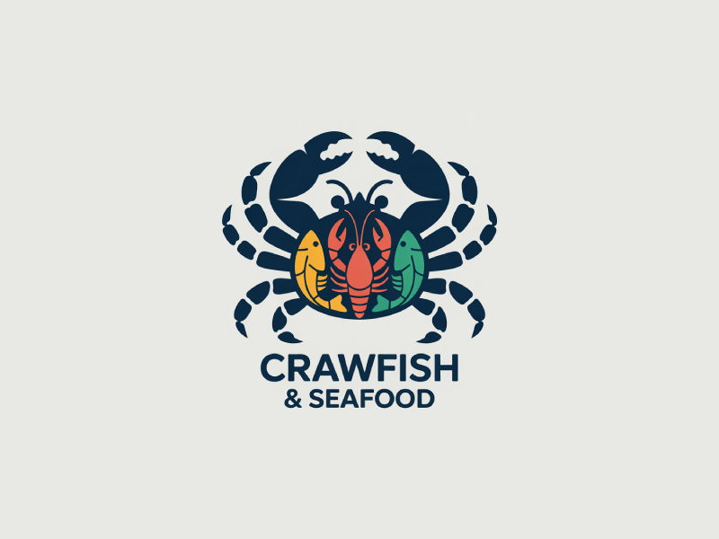 Crawfish&seafood app logo logo design by Poki