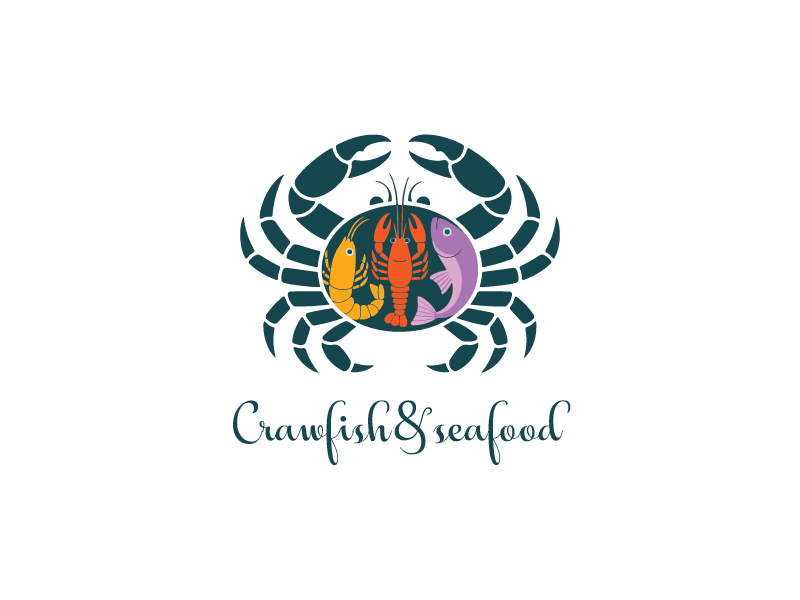 Crawfish&seafood app logo logo design by oindrila chakraborty
