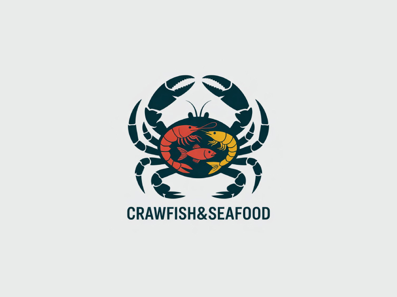 Crawfish&seafood app logo logo design by Poki