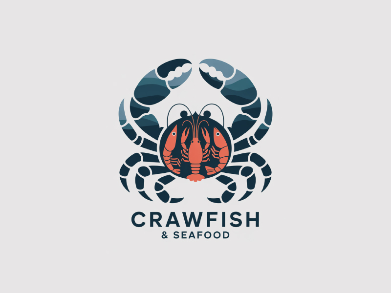 Crawfish&seafood app logo logo design by Poki