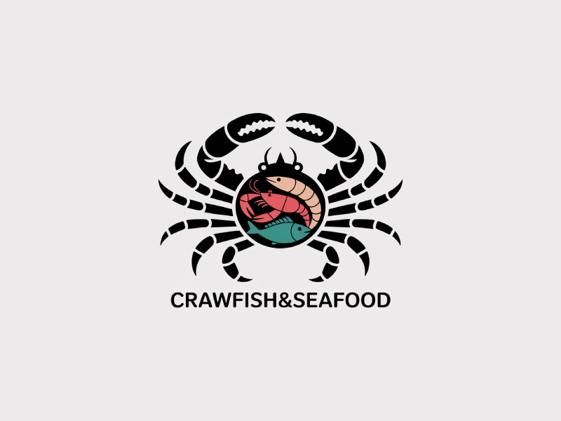 Crawfish&seafood app logo logo design by Poki