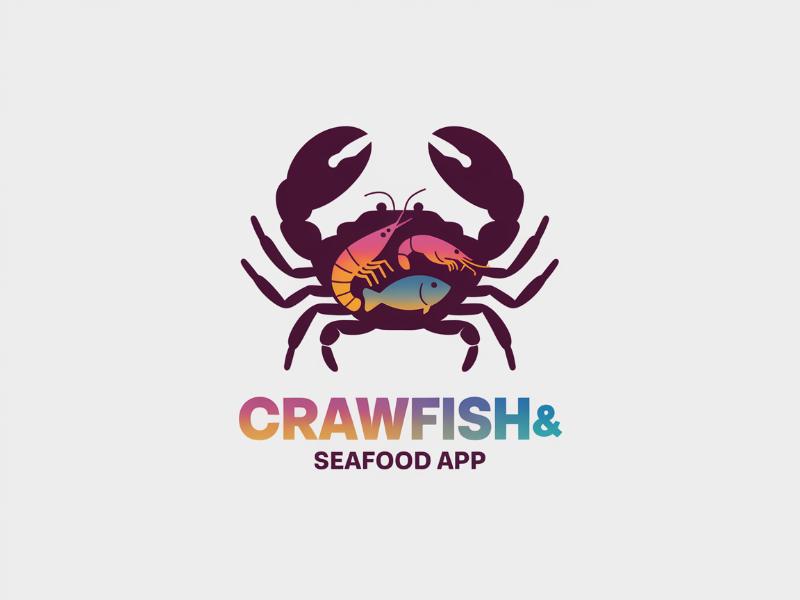 Crawfish&seafood app logo logo design by Ayamas