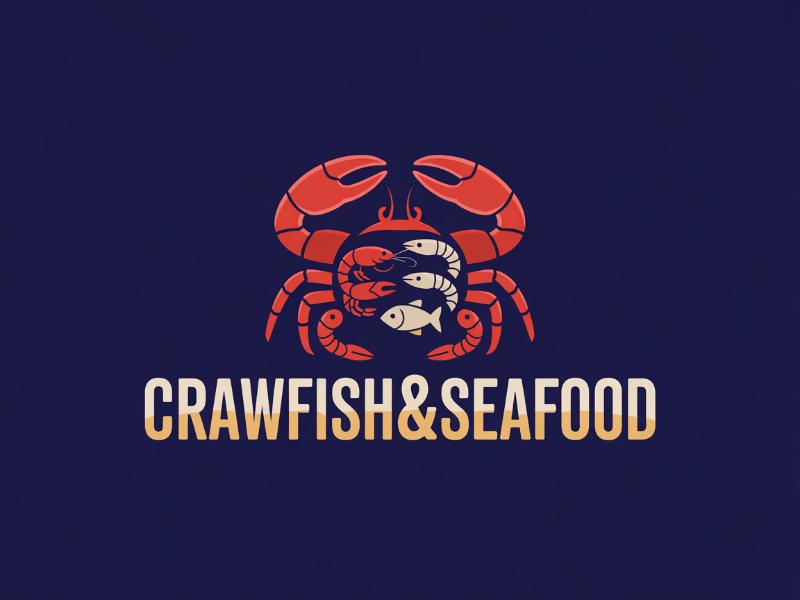 Crawfish&seafood app logo logo design by Lordede