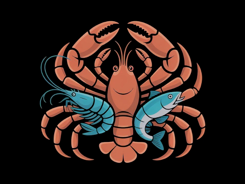 Crawfish&seafood app logo logo design by salim