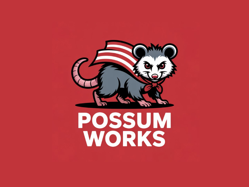 Possum Works logo design by Poki