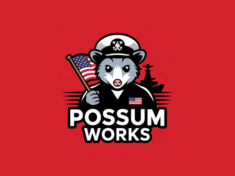 Possum Works logo design by Poki