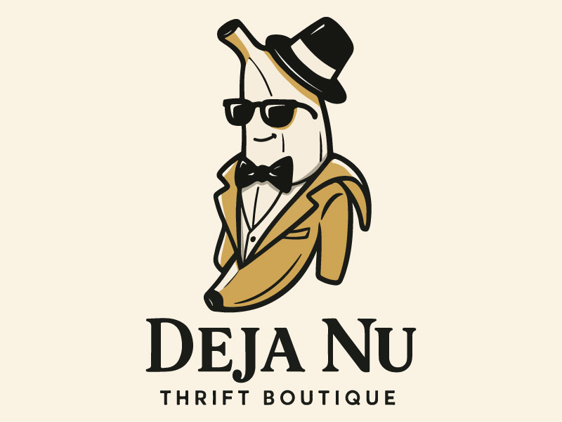 Deja Nu Thrift Boutique logo design by Bad Boy