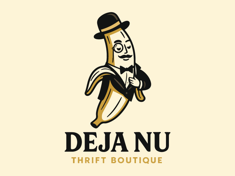 Deja Nu Thrift Boutique logo design by Bad Boy