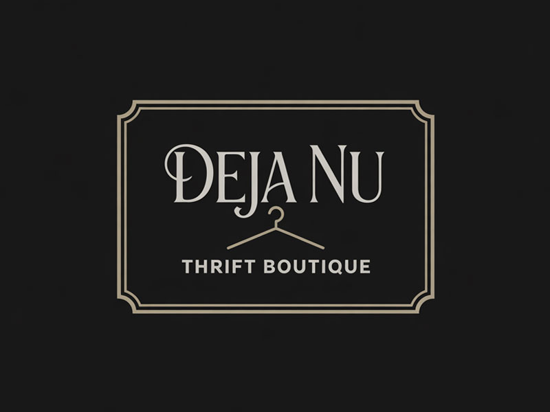 Deja Nu Thrift Boutique logo design by jandu