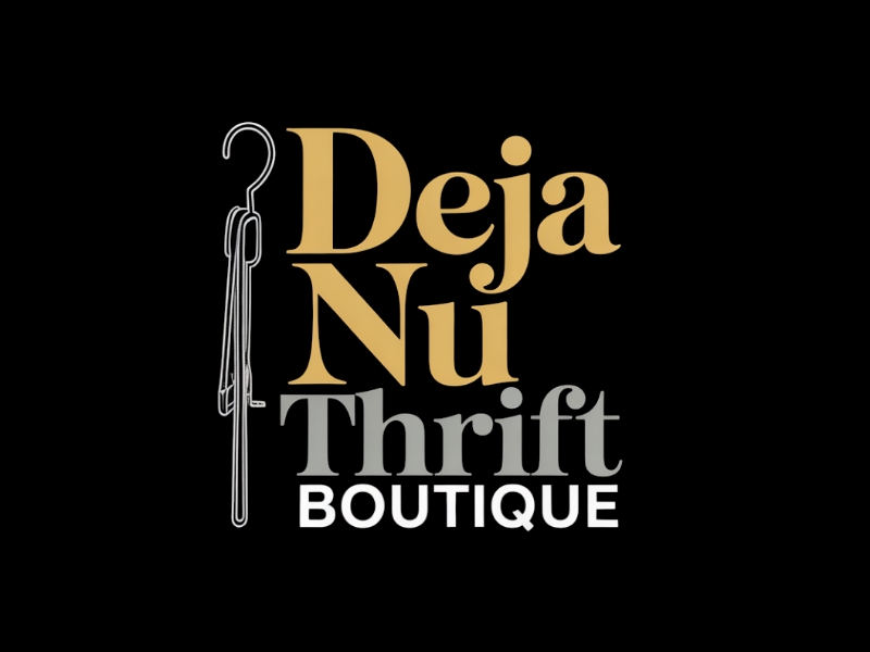 Deja Nu Thrift Boutique logo design by D_king