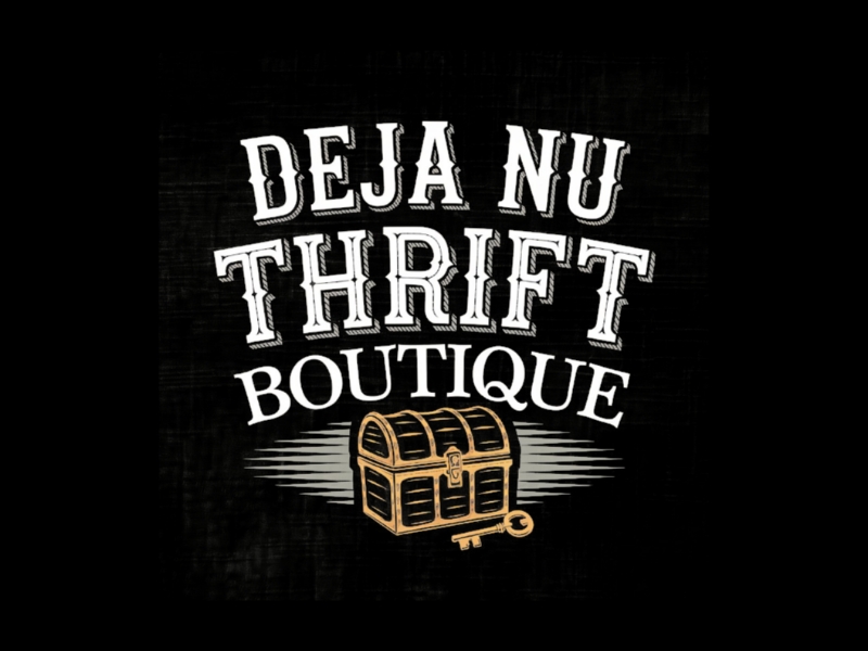 Deja Nu Thrift Boutique logo design by D_king