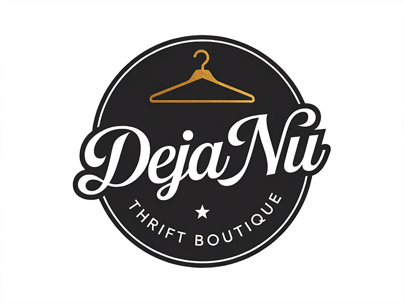 Deja Nu Thrift Boutique logo design by IamSoya