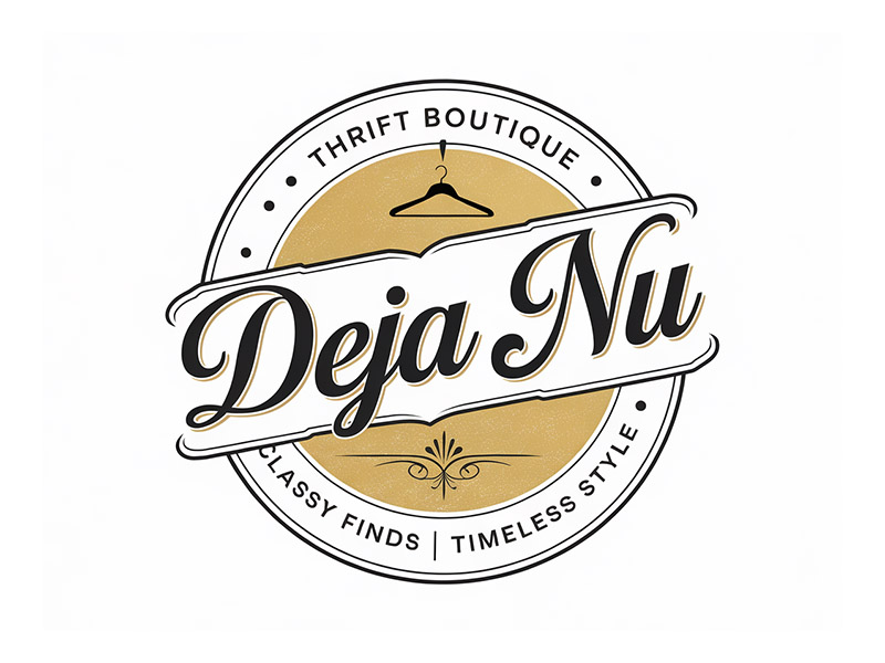 Deja Nu Thrift Boutique logo design by IamSoya