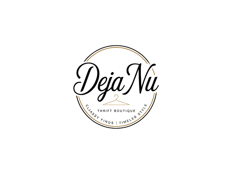 Deja Nu Thrift Boutique logo design by IamSoya