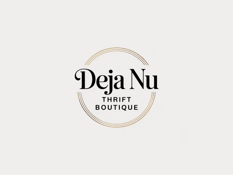 Deja Nu Thrift Boutique logo design by Poki