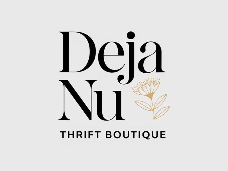 Deja Nu Thrift Boutique logo design by pixalrahul