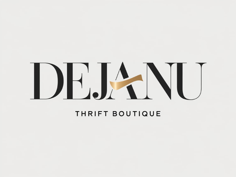 Deja Nu Thrift Boutique logo design by pixalrahul