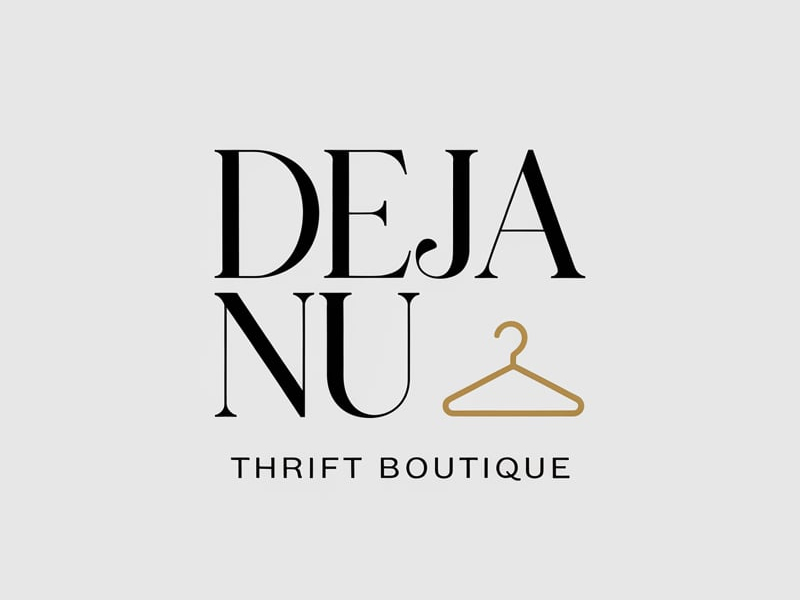 Deja Nu Thrift Boutique logo design by pixalrahul