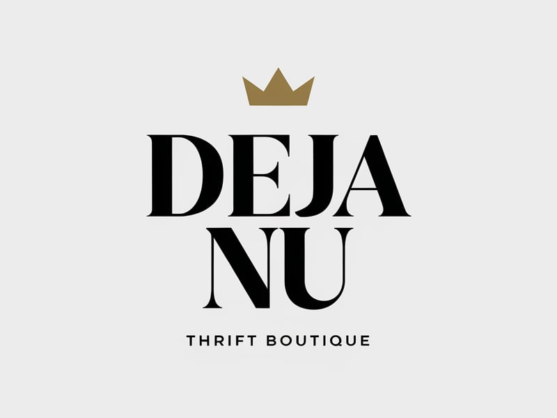Deja Nu Thrift Boutique logo design by pixalrahul