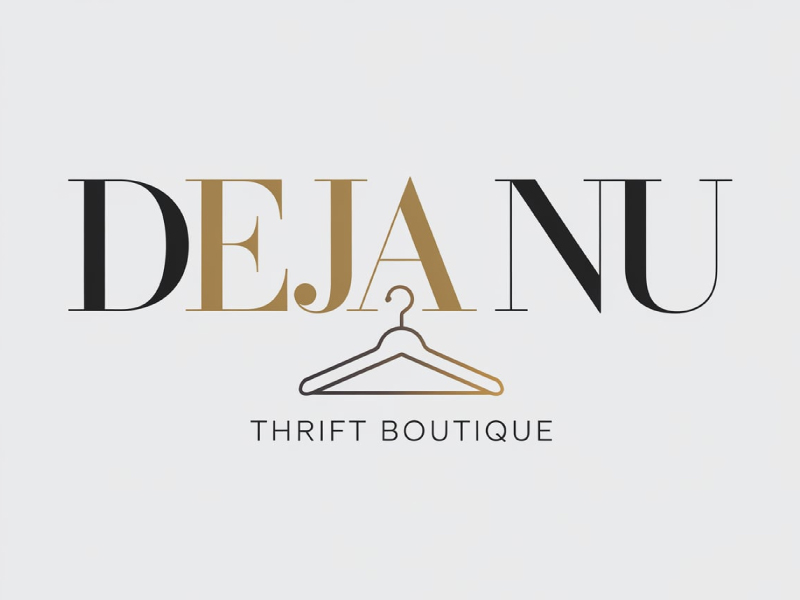Deja Nu Thrift Boutique logo design by pixalrahul
