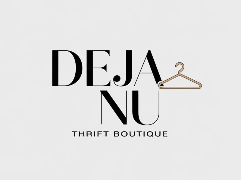 Deja Nu Thrift Boutique logo design by pixalrahul