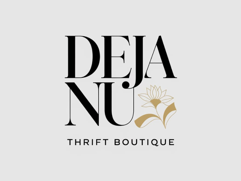 Deja Nu Thrift Boutique logo design by pixalrahul