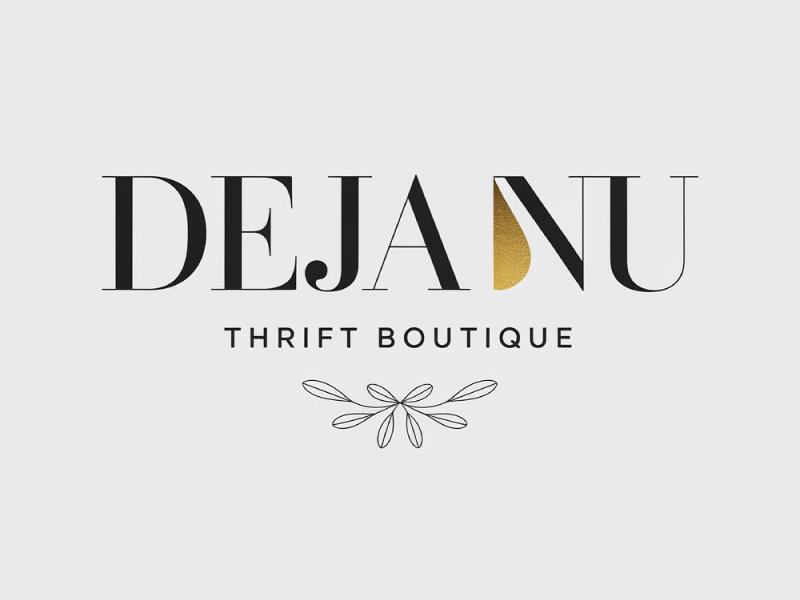 Deja Nu Thrift Boutique logo design by pixalrahul
