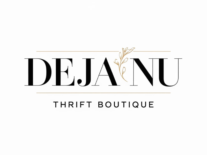 Deja Nu Thrift Boutique logo design by pixalrahul