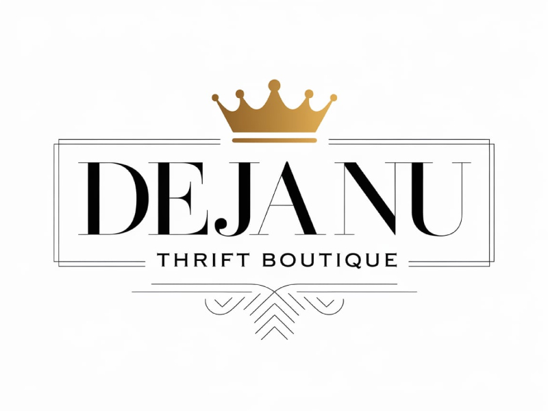 Deja Nu Thrift Boutique logo design by pixalrahul