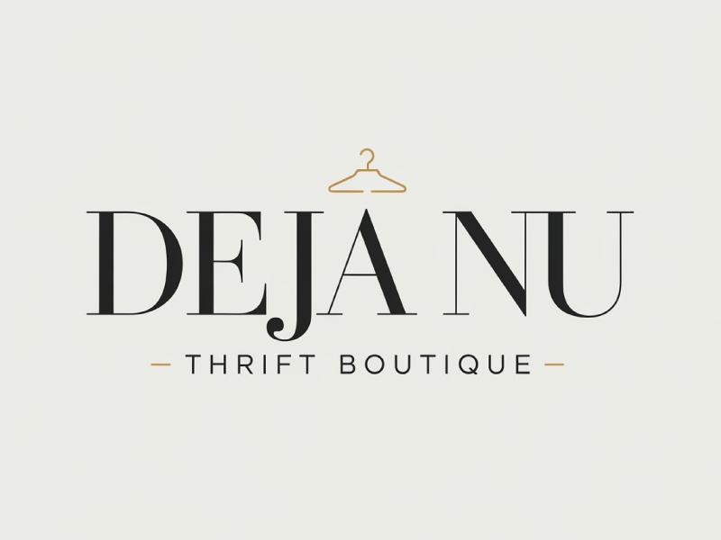 Deja Nu Thrift Boutique logo design by anchorbuzz
