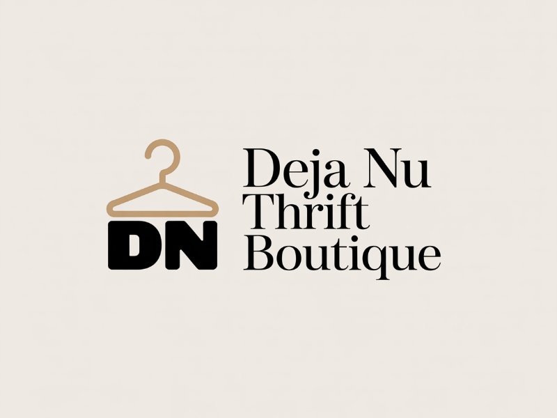 Deja Nu Thrift Boutique logo design by Paradiseg