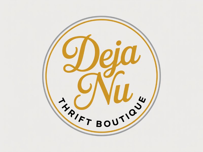 Deja Nu Thrift Boutique logo design by Octavino