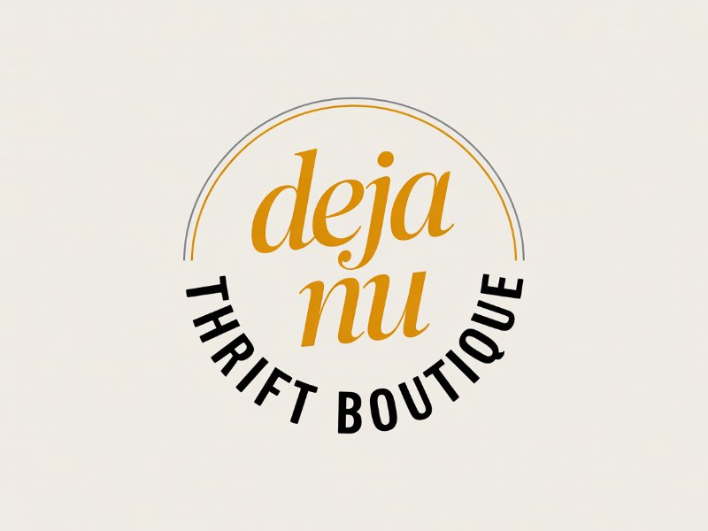 Deja Nu Thrift Boutique logo design by Octavino