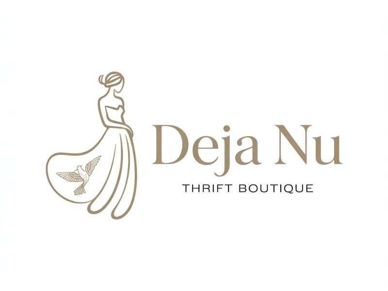 Deja Nu Thrift Boutique logo design by XenaArt