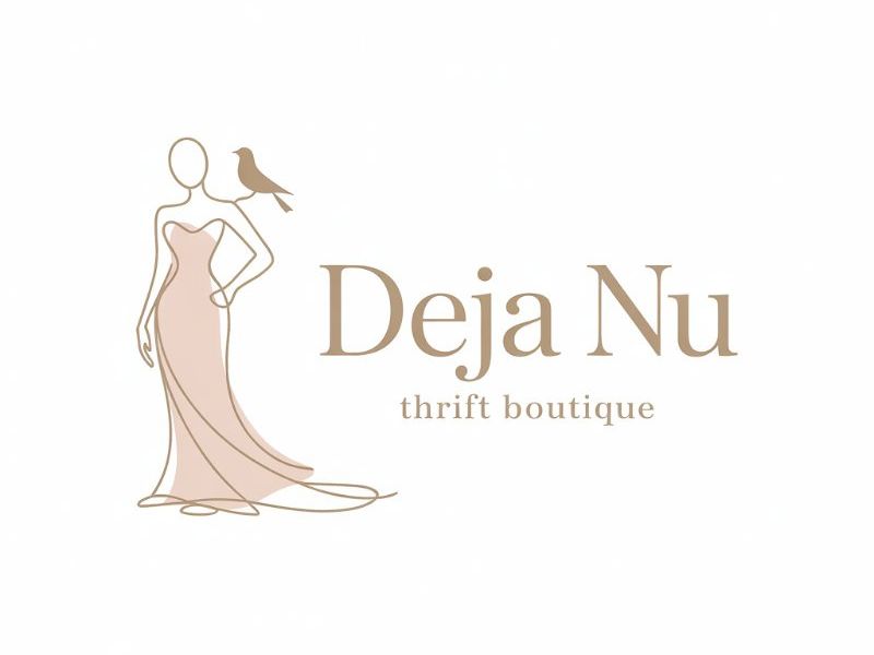 Deja Nu Thrift Boutique logo design by XenaArt